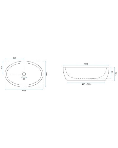 Раковина 60х40,5 см Rea Melania REA-U0656