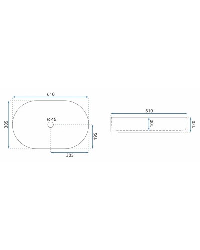 Раковина 61х38,5 см Rea Nadia REA-U1055