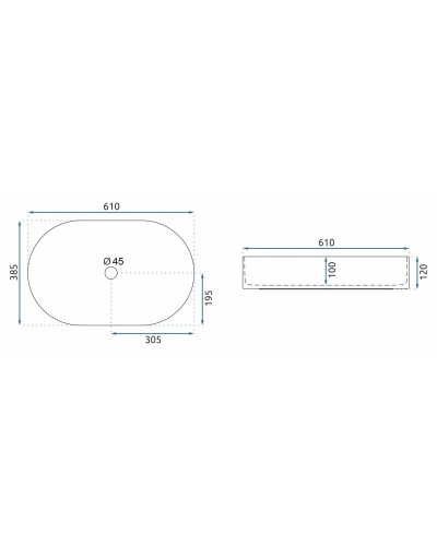 Раковина 61х38,5 см Rea Nadia REA-U1062