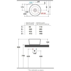 Раковина 35х35 см Globo Forty3 FO035.BI