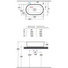 Раковина 60х35 см Globo Forty3 FO061.BI