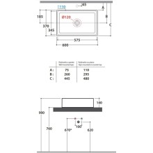 Раковина 60х37 см Globo Forty3 FO062.BI