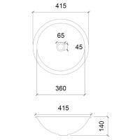 Раковина 41,5х41,5 см Abber Glas AK2302
