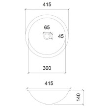 Раковина 41,5х41,5 см Abber Glas AK2302
