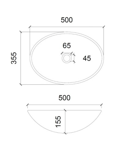 Раковина 50х35,5 см Abber Glas AK2303