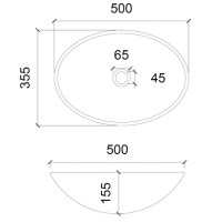 Раковина 50х35,5 см Abber Glas AK2303B