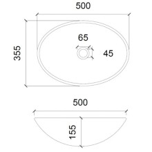 Раковина 50х35,5 см Abber Glas AK2303B