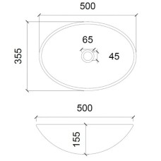 Раковина 50х35,5 см Abber Glas AK2303B