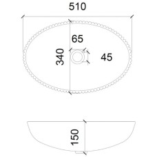 Раковина 51х34 см Abber Glas AK2304
