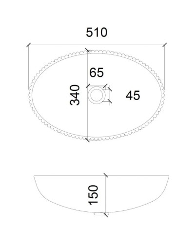 Раковина 51х34 см Abber Glas AK2304