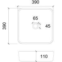 Раковина 39х39 см Abber Glas AK2311B