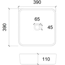 Раковина 39х39 см Abber Glas AK2311B