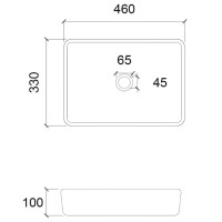 Раковина 46х33 см Abber Glas AK2312B