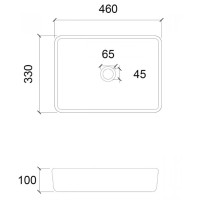 Раковина 46х33 см Abber Glas AK2313B