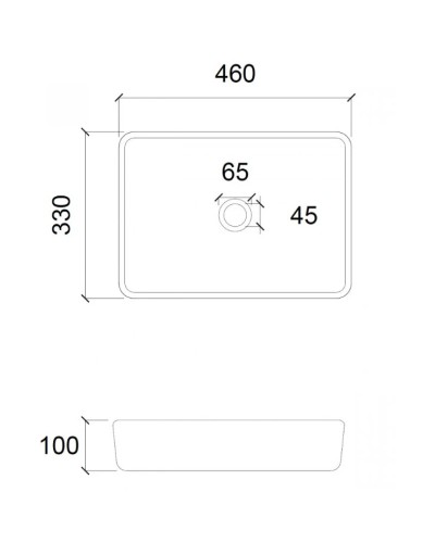 Раковина 46х33 см Abber Glas AK2313B