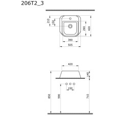 Раковина 50,5х42 см Ambassador Benefit 206T20203