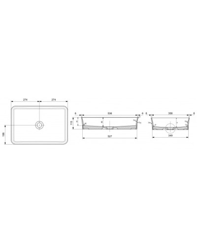 Раковина 54,8х37,2 см Ambassador Conrad 226T20001