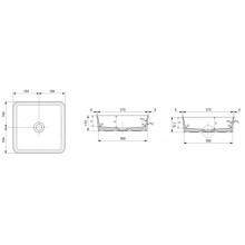 Раковина 38,8х38,8 см Ambassador Conrad 226T20002