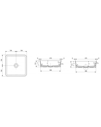 Раковина 38,8х38,8 см Ambassador Conrad 226T20002