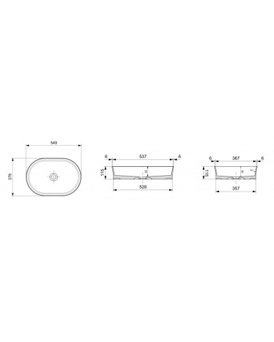 Раковина 54,9х37,9 см Ambassador Conrad 226T20004