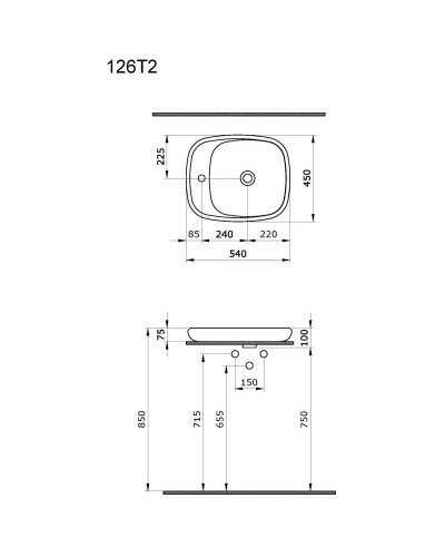 Раковина 54х45 см Ambassador Diamond 126T20401