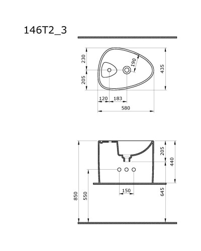 Раковина 58х43,5 см Ambassador Kingston 146T20003