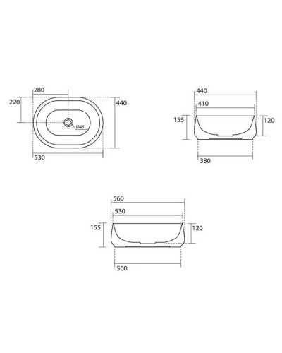 Раковина 56х44 см Kerasan F10 460581