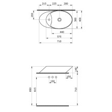 Раковина 71х40 см Ambassador Ritz 236T20003