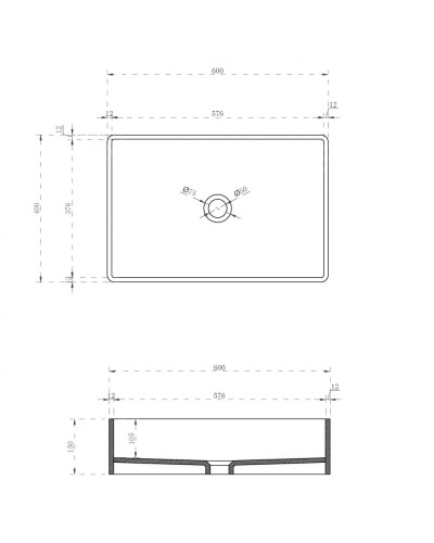 Раковина 60х40 см Abber Kristall AT2803Saphir