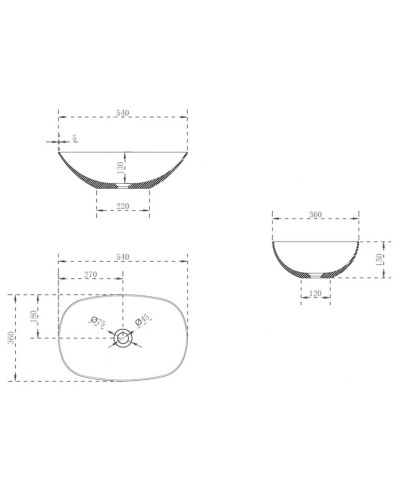 Раковина 54х36 см Abber Kristall AT2809Perle