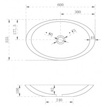 Раковина 60х35,5 см Abber Kristall AT2810Koralle