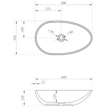 Раковина 60х36 см Abber Kristall AT2811Amber