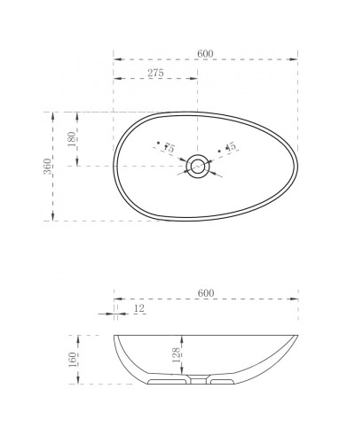 Раковина 60х36 см Abber Kristall AT2811Amber