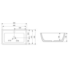 Раковина 50х42 см Abber Rechteck AC2203MSB