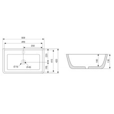 Раковина 50х42 см Abber Rechteck AC2203MSB