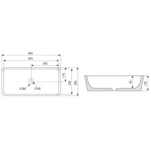 Раковина 60,5х35 см Abber Rechteck AC2204MDG