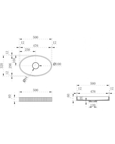 Раковина 50х32 см Abber Stein AS2603Violett