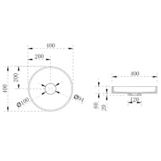 Раковина 40х40 см Abber Stein AS2604Blau