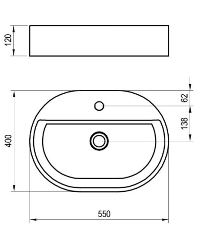 Раковина 55х40 см Ravak Ceramic Slim Shelf O XJX01155003