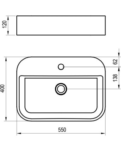 Раковина 55х40 см Ravak Ceramic Slim Shelf R XJX01155005