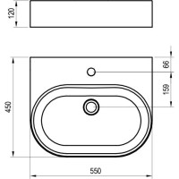 Раковина 55х45 см Ravak Ceramic Slim Wall O XJX01155004
