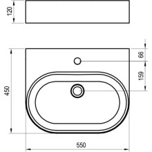 Раковина 55х45 см Ravak Ceramic Slim Wall O XJX01155004