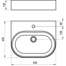 Раковина 55х45 см Ravak Ceramic Slim Wall O XJX01155004