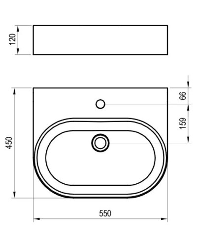 Раковина 55х45 см Ravak Ceramic Slim Wall O XJX01155004