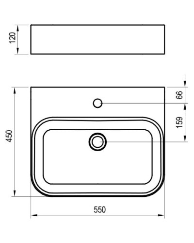 Раковина 55х45 см Ravak Ceramic Slim Wall R XJX01155006
