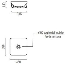 Раковина 38х38 см GSI Nubes 903815