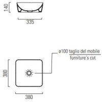 Раковина 38х38 см GSI Nubes 903817