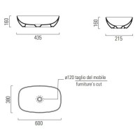 Раковина 60х38 см GSI Nubes 978308