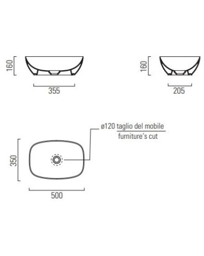 Раковина 50х35 см GSI Nubes 978415