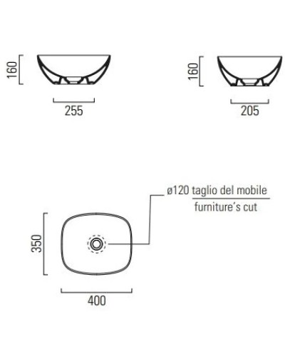 Раковина 40х35 см GSI Nubes 978511